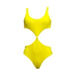Agua Bendita Kasie Oazze Cut-Out One-Piece Swim, Yellow, Large Photo 9