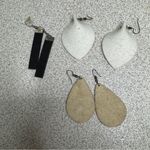 Lot of 3 faux leather dangle earrings Pink Photo 4