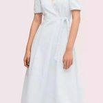 Kate Spade NJMUA508 Denim Wrap Dress Size 0 Bleached Indigo Midi Dress NWT Photo 0