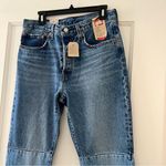 Levi's 501 Blue Patched High Rise Straight Leg Jeans Size 30x30 NWT Photo 2