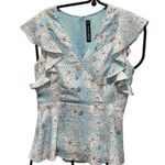 Design Lab blue floral blouse. Size xs Photo 4