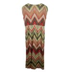 Chico's Womens Tessa Chevron Knit Maxi Dress Sz 1 (S) Crochet Stretch Boho Retro Photo 6