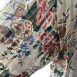 Victoria's Secret Vintage  Gold Label Blouse Floral White Striped Satin Womens L Photo 2