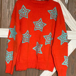 Orange Star Pattern Sweater Size 2X Photo 0