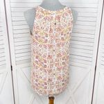 Artisan NY Floral Boho Sleeveless Tank Top Blouse White Yellow Red Small Photo 3