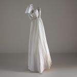 Mike Benet White Formal Gown One Shoulder Beaded Bodice Vintage 60 70 Dress 8 Blue Photo 2