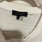 1. State  White Fuzzy Sleeve Sweater Fringe Ivory Cream Womens Sz S Photo 1