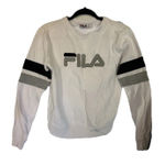 FILA Vintage  Cropped Sweatshirt White Pullover Long Sleeve Crew Neck Womans Sz S Photo 0
