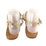 Top Moda Womens Sandals Thong Faux Leather Buckle Beige Size 9 Photo 2