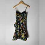 J.Crew  Ruffle‎ Dress Liberty London Pavilion Black Floral Print Size 00 Small CP Photo 1