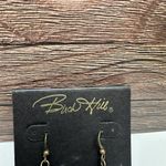 Brick Hill Brown Bead Beaded Dangle Drop Pierced Earrings Gold Tone Photo 2