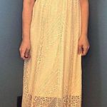 Solitaire Bohemian Cream Lace Knit Maxi Dress size M Photo 2