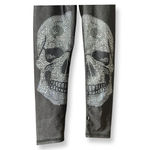 Zara Terez Full Length Leggings Crystal Skull Pull On Style Gray Women's Small Photo 4