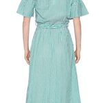 VELVET BY GRAHAM & SPENCER JAYEL COTTON STRIPE WRAP DRESS Green Size M Photo 13