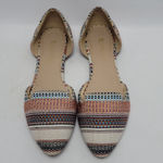 Women's Restricted Multicolor Woven D'orsay Pointed Toe Flat Shoes Size 9 Blue Photo 2