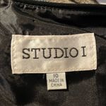 Studio 1 Knee Length Dress Womens Size 10 Bow‎ Tie Holiday Party Black White Photo 7