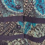 American Vintage Vintage 90s Boho Witchy Paisley Floral Metallic Jacket Green Black Gold Size 16P Photo 7