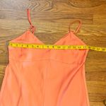 Etam Womens Medium Peach Satin Back Cut out Midi Slip Dress Slit Party Chic Orange Photo 4