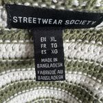 Streetwear Society  olive green and white crotcheted knit crop top size XL Photo 4