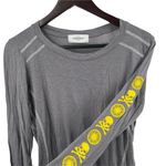 SoulCycle Long Sleeve Tee Grey Yellow Sleeve Print Size Small Photo 1
