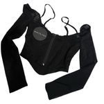 White Fox Boutique NWT White Fox Treat Me Well Long Sleeve Bustier Black Sz XS Photo 5
