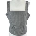 Cupcakes and Cashmere New  Plaid Tank Top Black White Photo 0