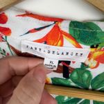 Jane Delancey Tropical Animal Print Button Up Shirt Size XL Multicolor Resort White Photo 5