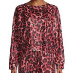 Terez  Red & Black Cheetah Print Pullover Sweater S Photo 0