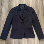 Theory  Navy Women's Blazer Size 4 Classic Wool Blend 2 Button Single Breasted Photo 0