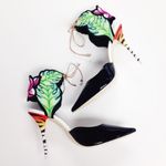 Sophia Webster Rousseau Jungle Tiger Ankle Cuff Tie Pointed Toe Pumps Heels 40 Black Size 9 Photo 1