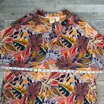 C&C California C+C California linen blend botanical short sleeve midi dress size large D2 Photo 3