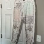 Johnny Was  Biya White Patchwork Embroidered Pants Paisley Design Photo 4