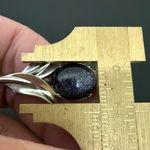 Handcrafted Unsigned Midnight Blue Goldstone Sunstone Gemstone Flower Earrings Photo 12