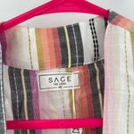 Sage THE LABEL Cardigan Extra Small Kimono 100% Cotton Stripe Beach Travel NWT Photo 3