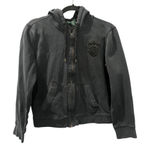 Vintage Ralph Lauren Jeans Company Size Large Crest Patch Full Zip Velvet Hoodie Black Photo 0