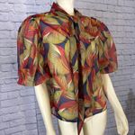 CQ by CQ  Multicolored top with big Puff sleevse size large Photo 2