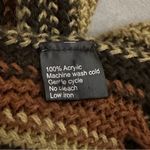 La Fiorentina 100% Acrylic Loose Knit Rolled Fringed Scarf Dark Autumn Colors Brown Photo 10