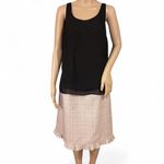 Rebecca Taylor NWOT! Tailored Tan Plaid Midi Skirt Size 12 Womens Ruffle Hem Photo 3
