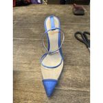 ALEVI MILANO Satin Ankle Strap Sandals Size US 10 EU 40 Made in Italy Blue Photo 2
