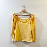 Nation Ltd  Arabelle Top in Post-It Yellow Puff Sleeves Size Medium Photo 3