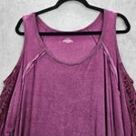 Purple Lace Off Shoulder Boho Western Y2K Long Blouse Top Shirt Plus 1X Photo 2