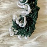 Vintage Y2K Crochet Green White Scarf Photo 28