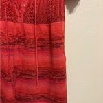 ✨ LoveRocks Boho Crochet Knit Tunic Top Red Ombre Puff Sleeve Size Large Photo 6