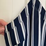 VERO MODA EUC Vero Moda women’s navy blue white striped button front midi dress medium Photo 3