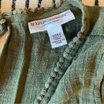 Liz Lange  Red Puff Sleeve Blouse with Tie Front, Olive Green Too, Printed Tie Photo 5