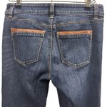 White House | Black Market Denim Brown Leather Accent Zip Ankle Blue Jeans 0 Photo 9