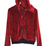 Michael Lauren hooded zip up fleece sweatshirt jacket red orange medium NWT Photo 0