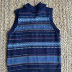 Cottagecore grandma granola blue vintage sweater vest with zipper Size M Photo 2