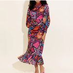 Alden Adair Floral Print Maxi Dress Sleeve Maxi Dress(Size Medium) Blue Photo 1