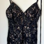 Blondie Nites Sequin Lace Minidress in Black/Nude - Size: 9 Photo 2